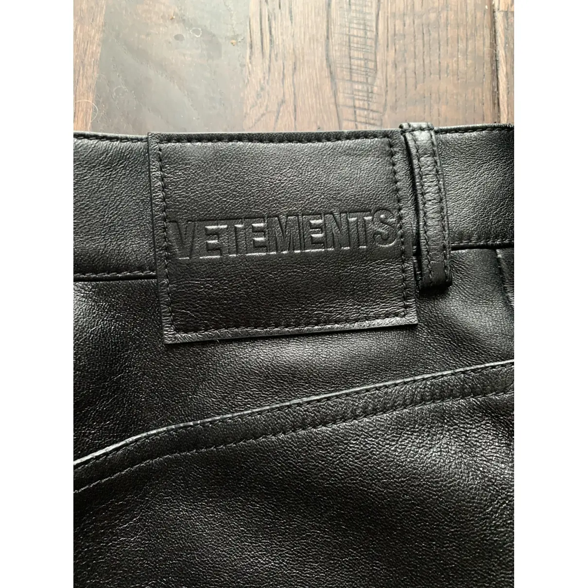 Buy Vetements Leather mini skirt online