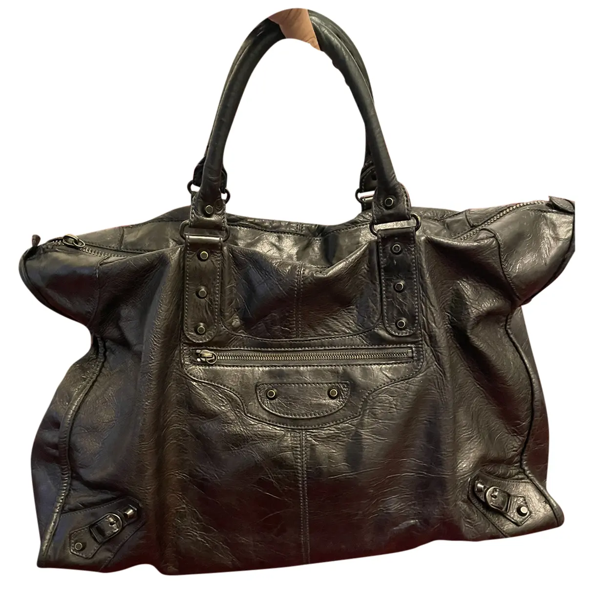Weekender leather bag Balenciaga