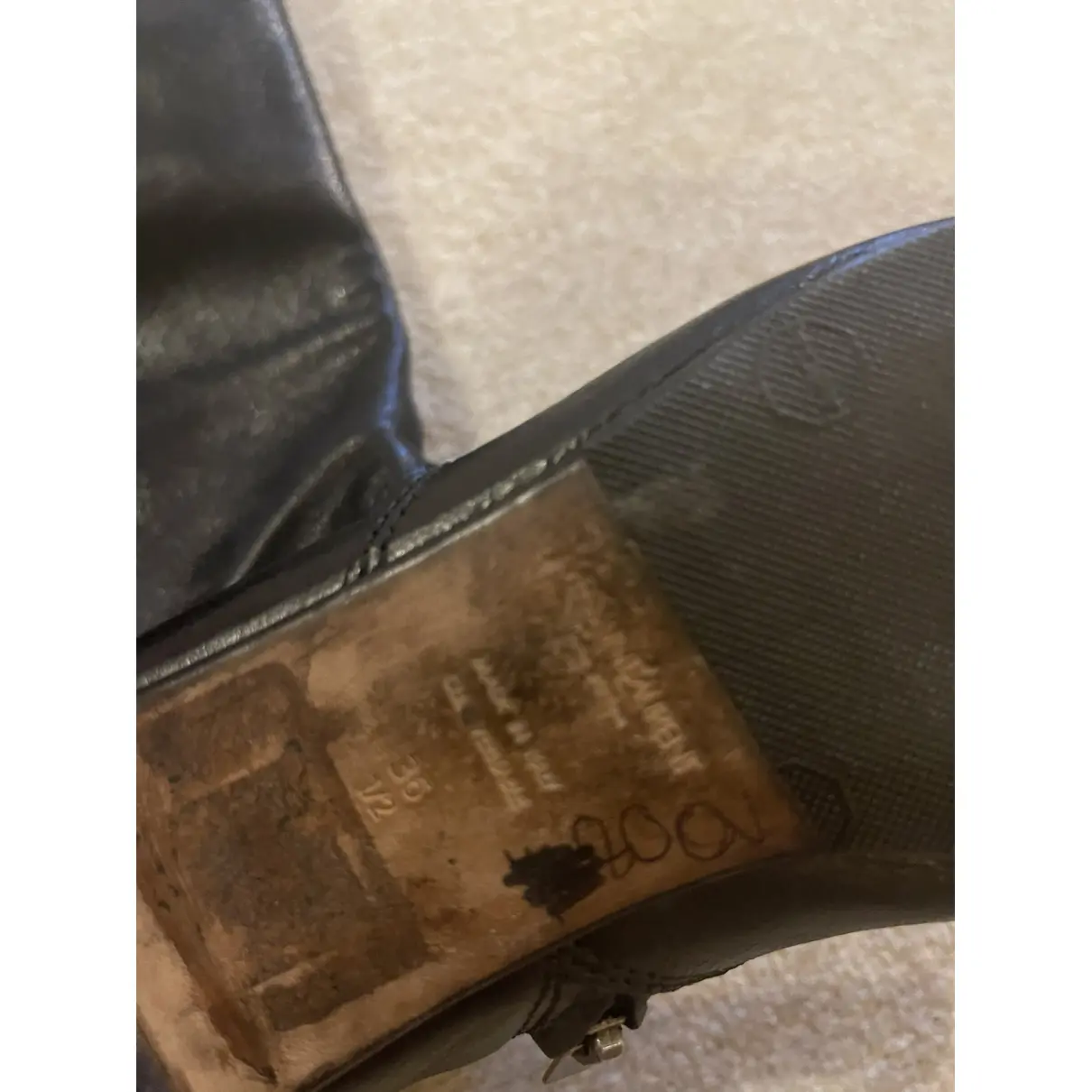 Leather ankle boots Yves Saint Laurent - Vintage