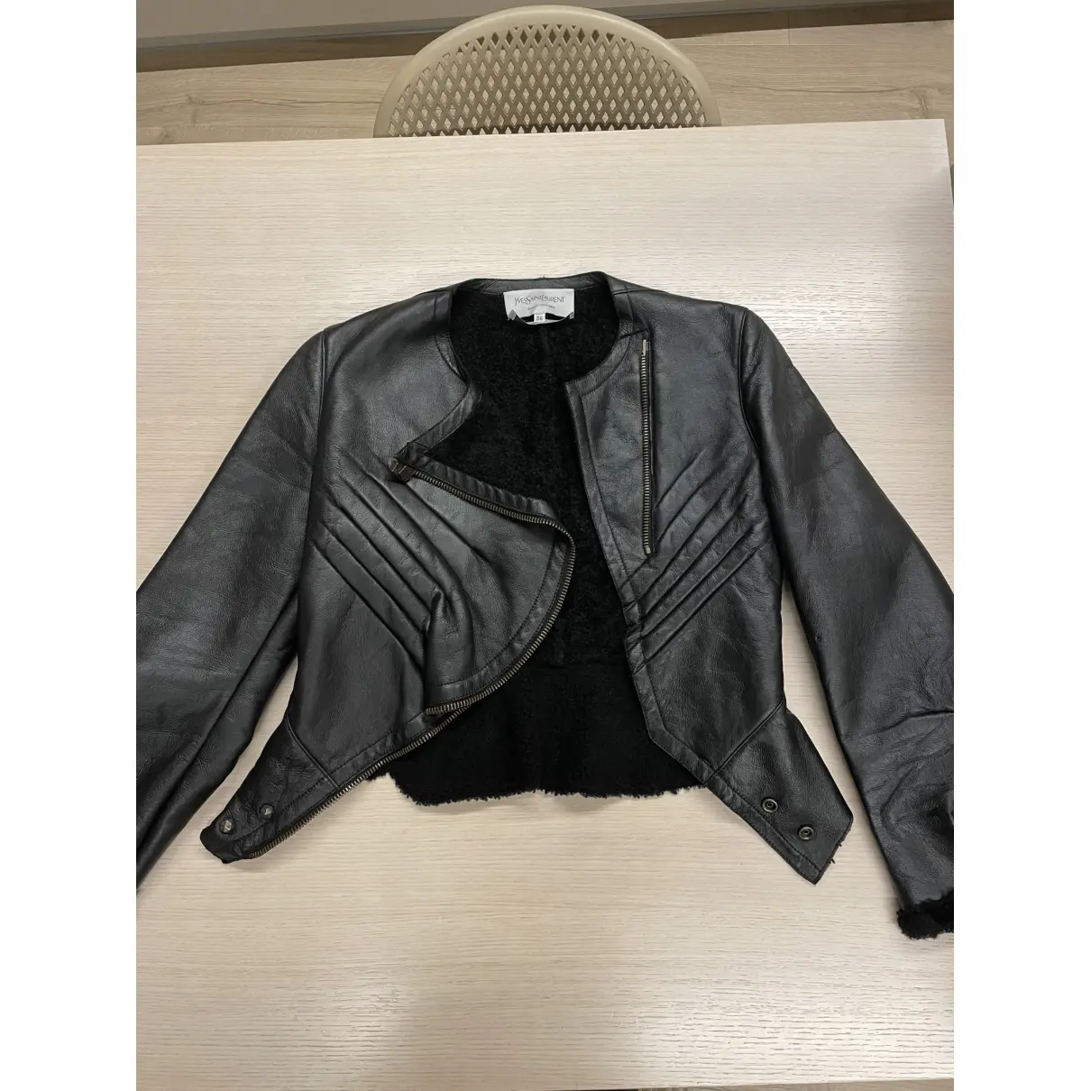 Leather biker jacket Yves Saint Laurent - Vintage