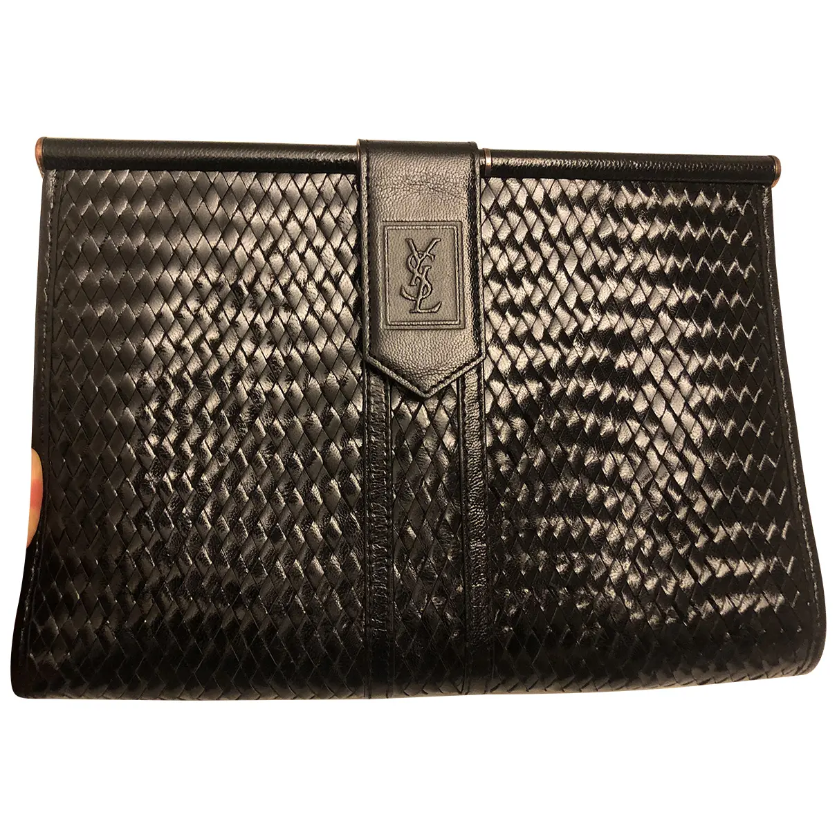 Leather clutch bag Yves Saint Laurent - Vintage