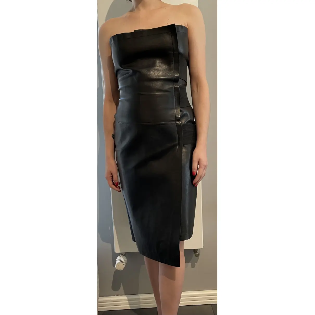 Leather mini dress Yves Saint Laurent - Vintage