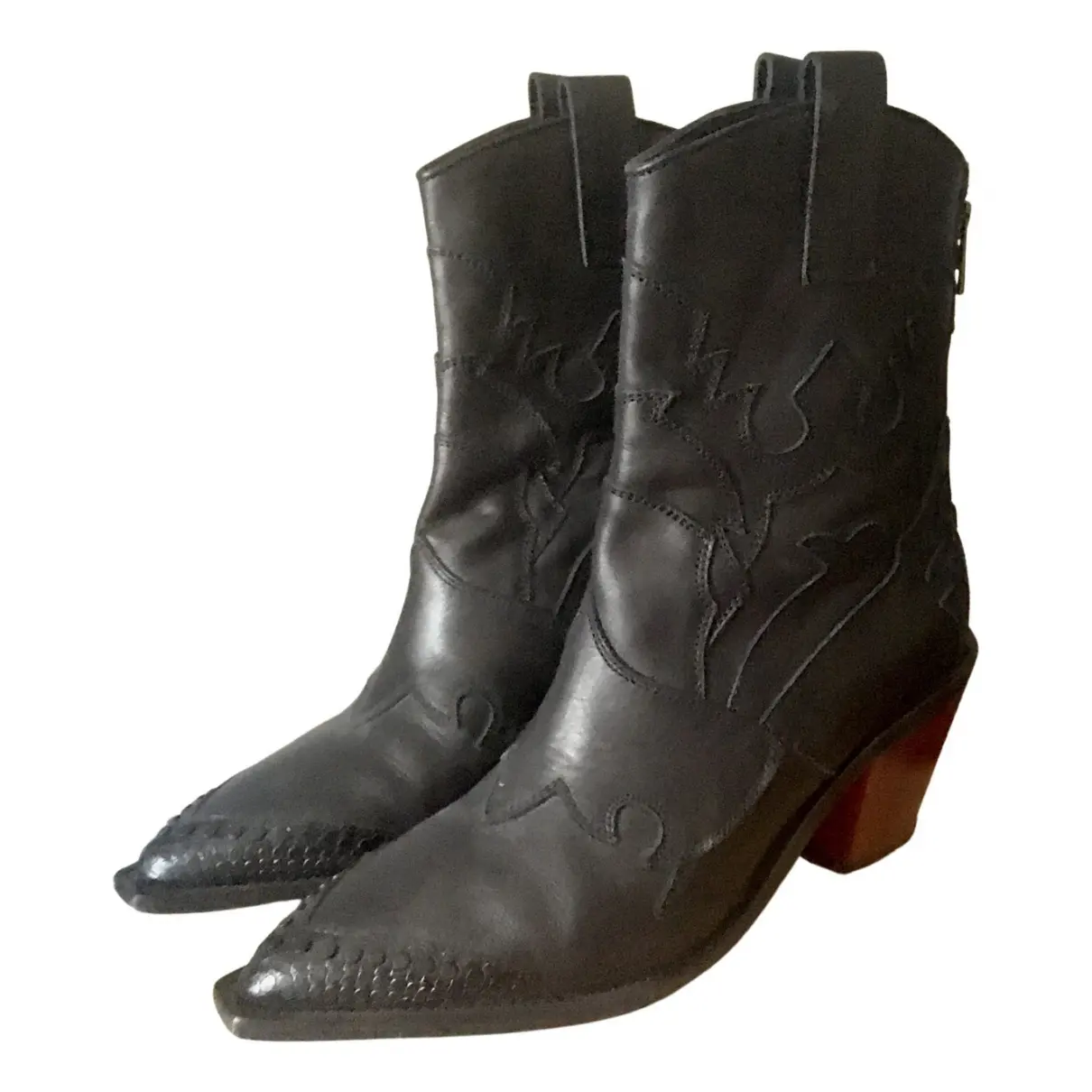 Leather western boots Zadig & Voltaire