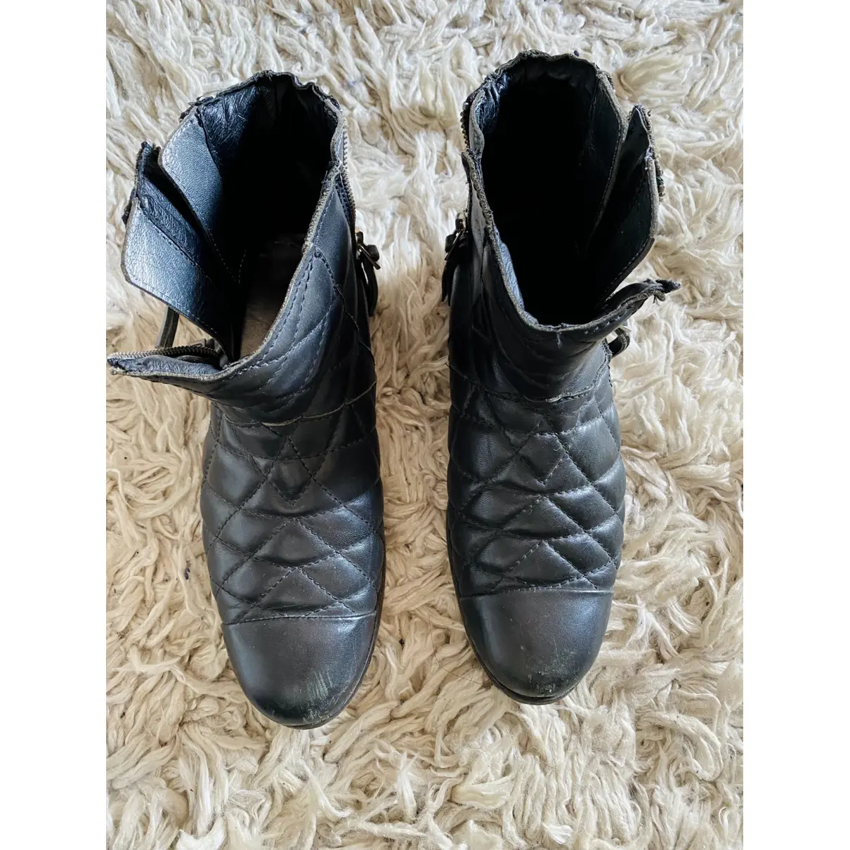 Leather biker boots Zadig & Voltaire