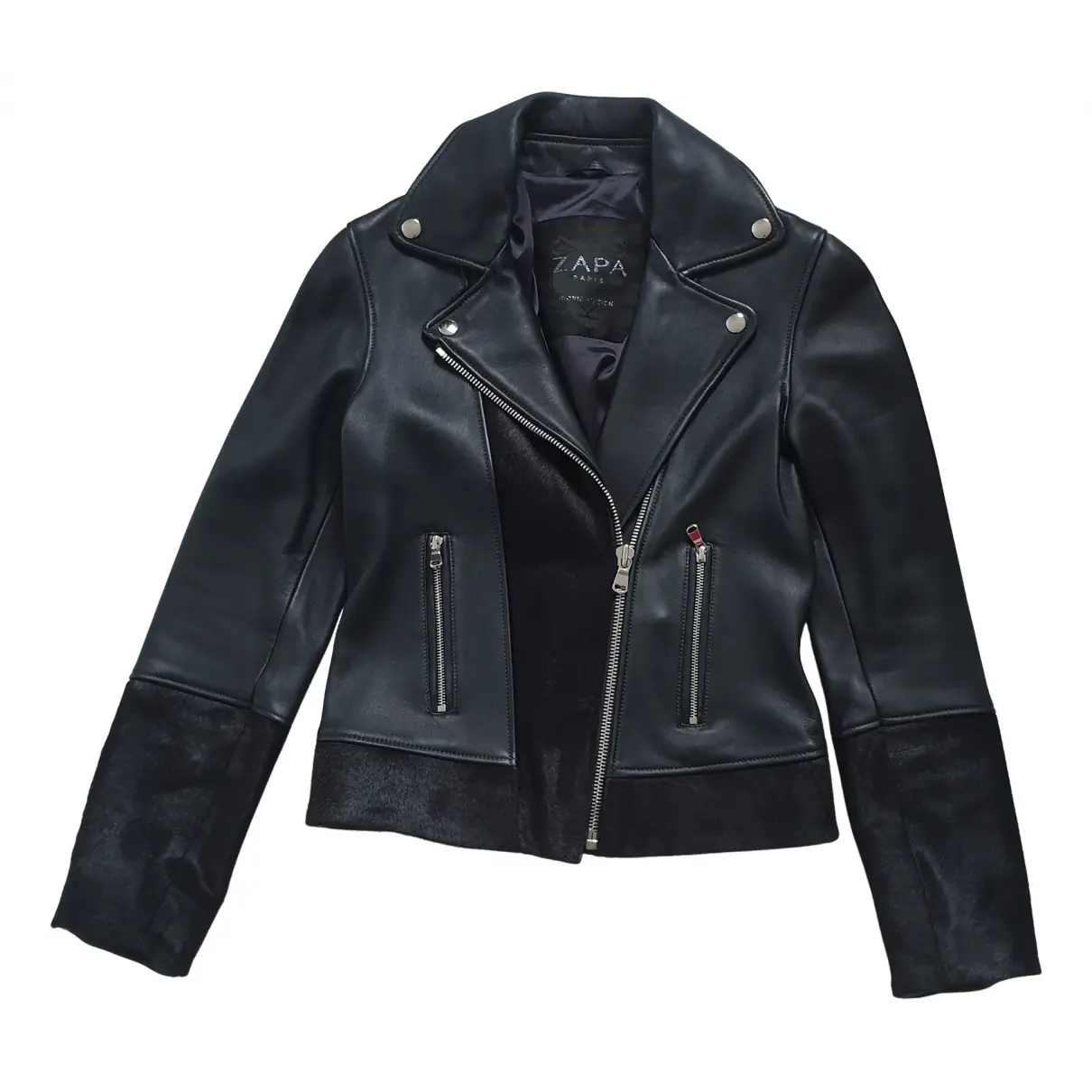 Leather biker jacket Zapa