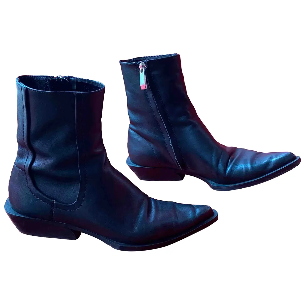Leather western boots Zara