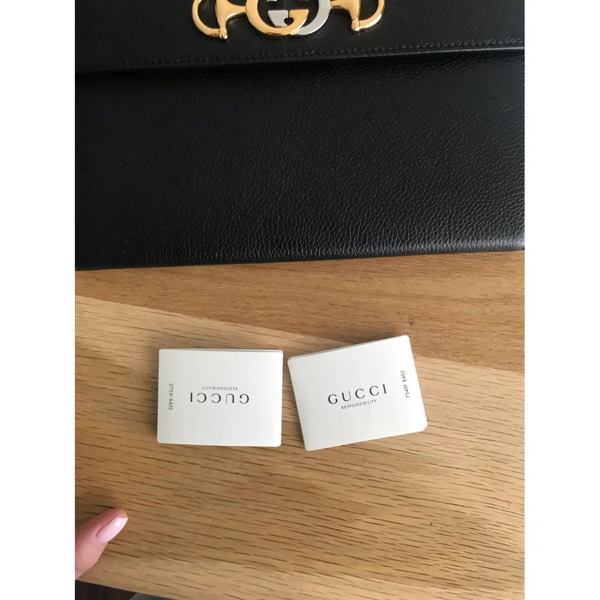 Zumi leather clutch bag Gucci