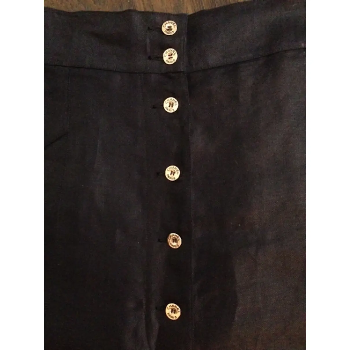 Linen mid-length skirt Chanel - Vintage