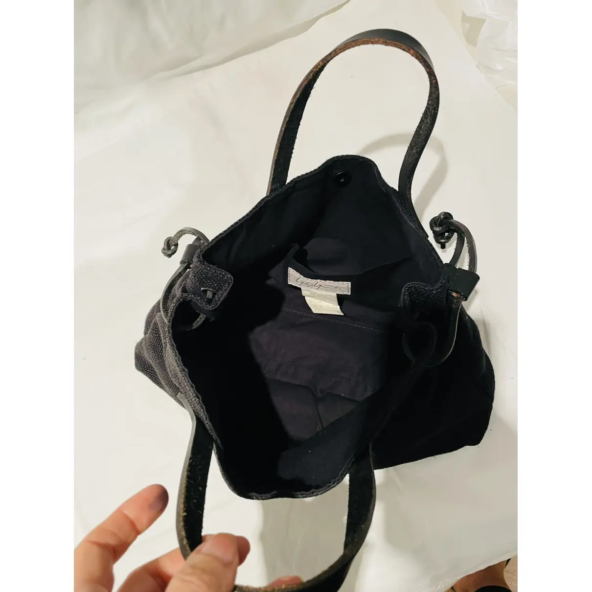 Linen handbag Yohji Yamamoto