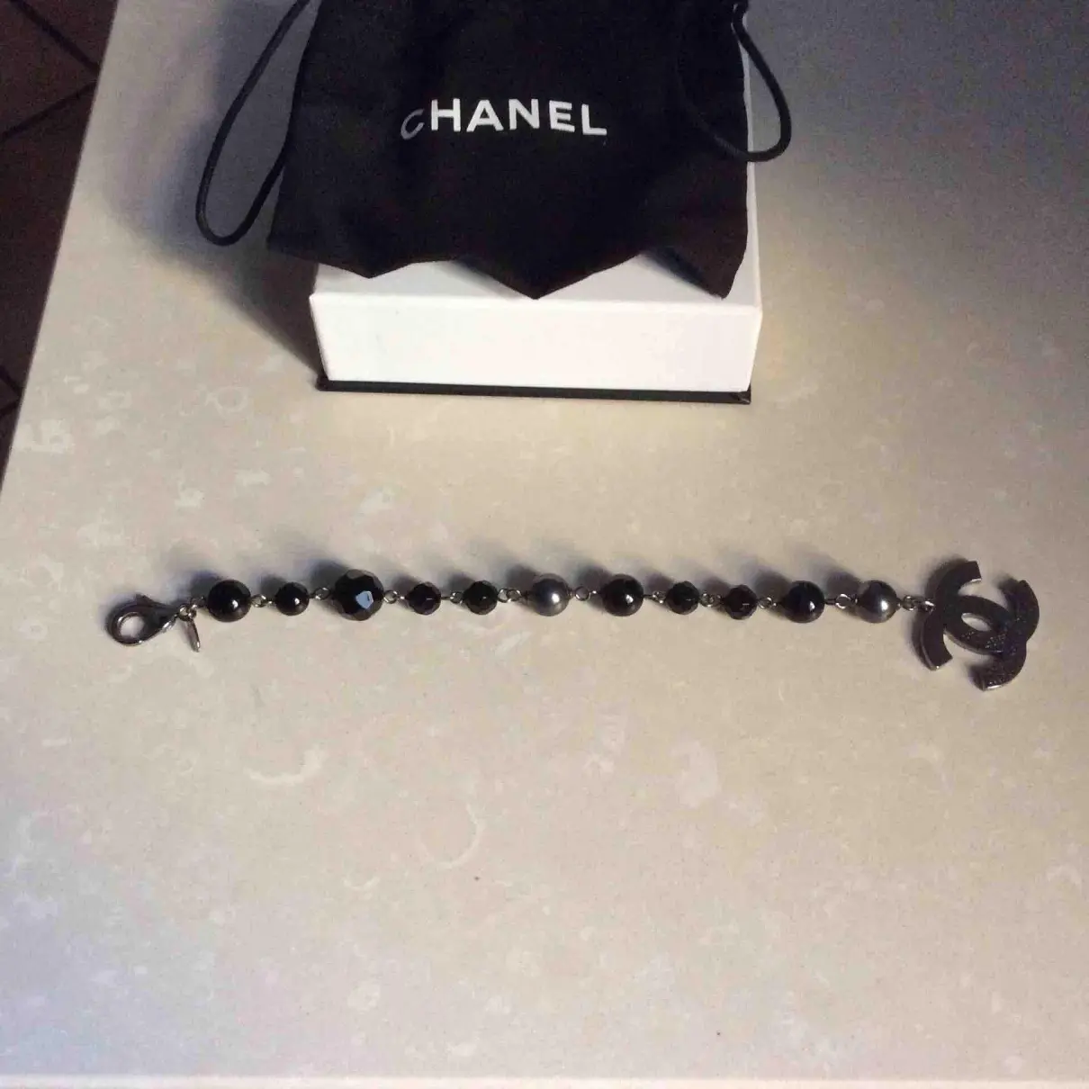 Buy Chanel Black Metal Bracelet online
