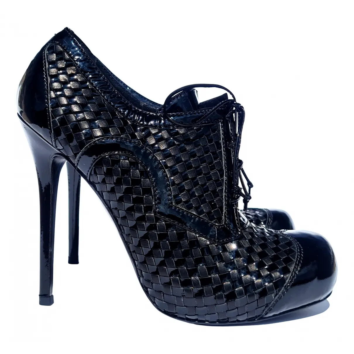 Patent leather lace up boots Alexander McQueen