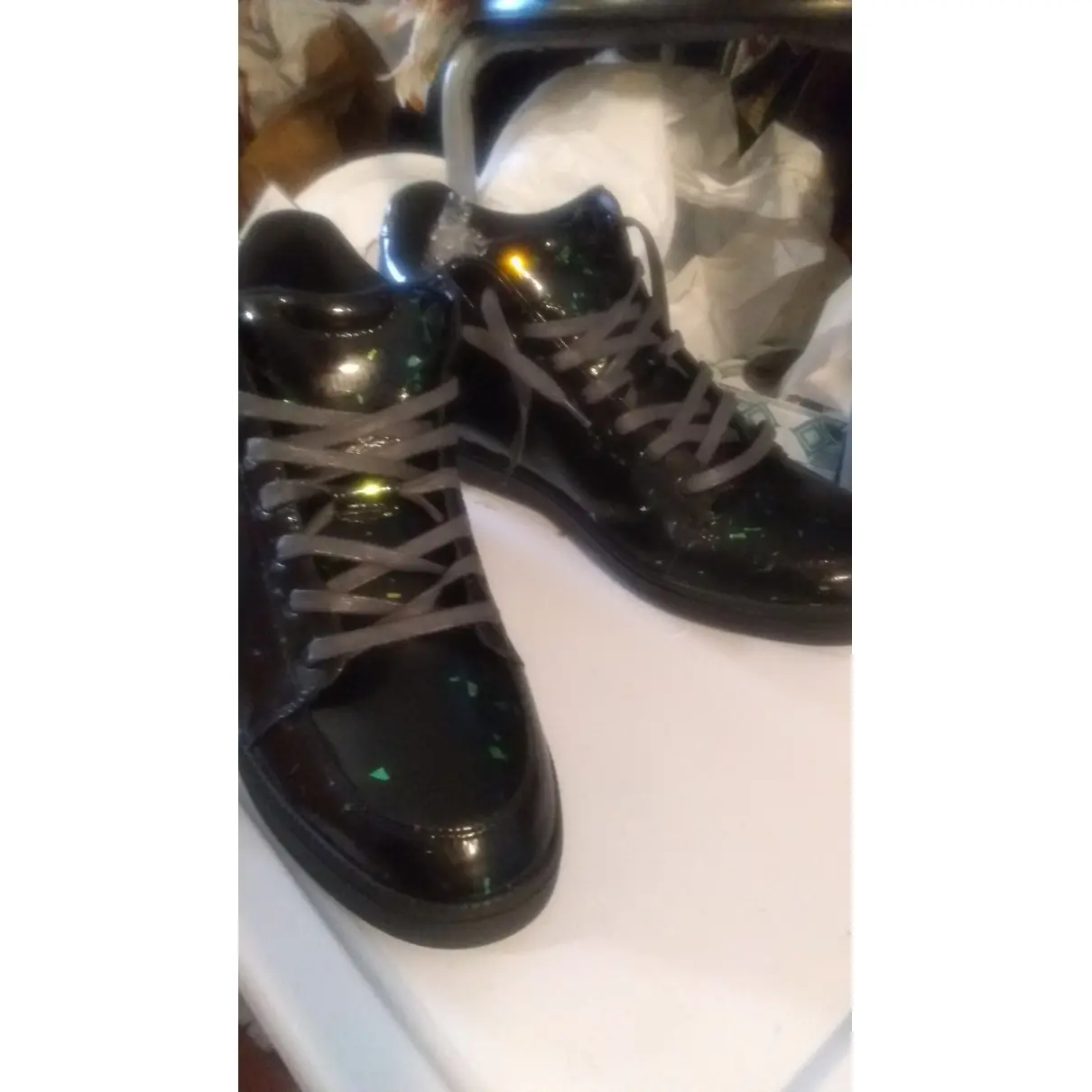 Alexander McQueen For P Patent leather lace ups for sale