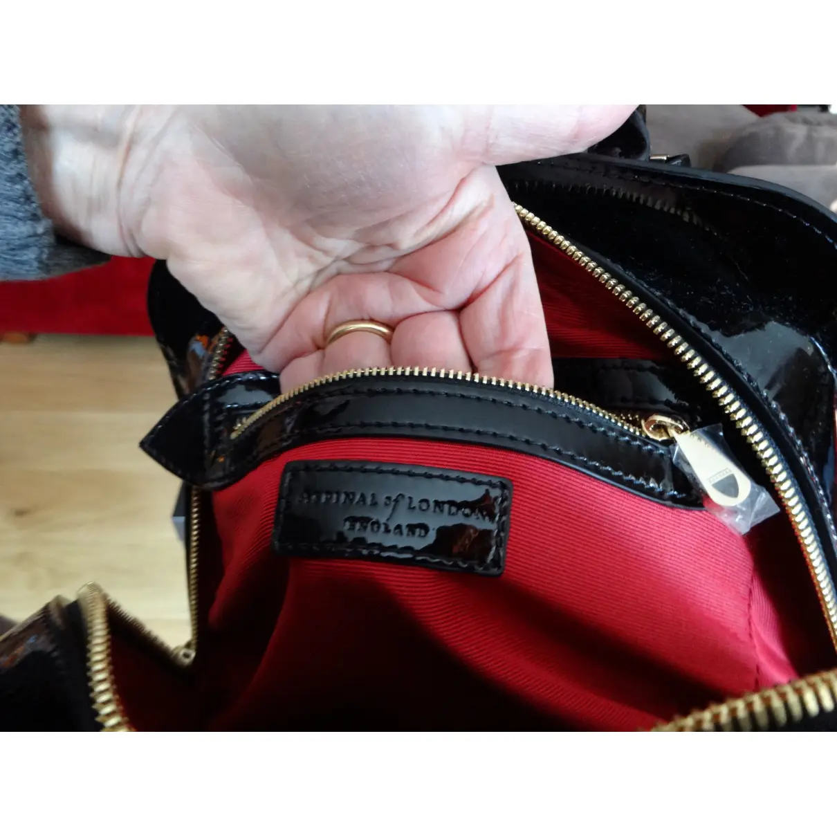 Patent leather handbag Aspinal Of London