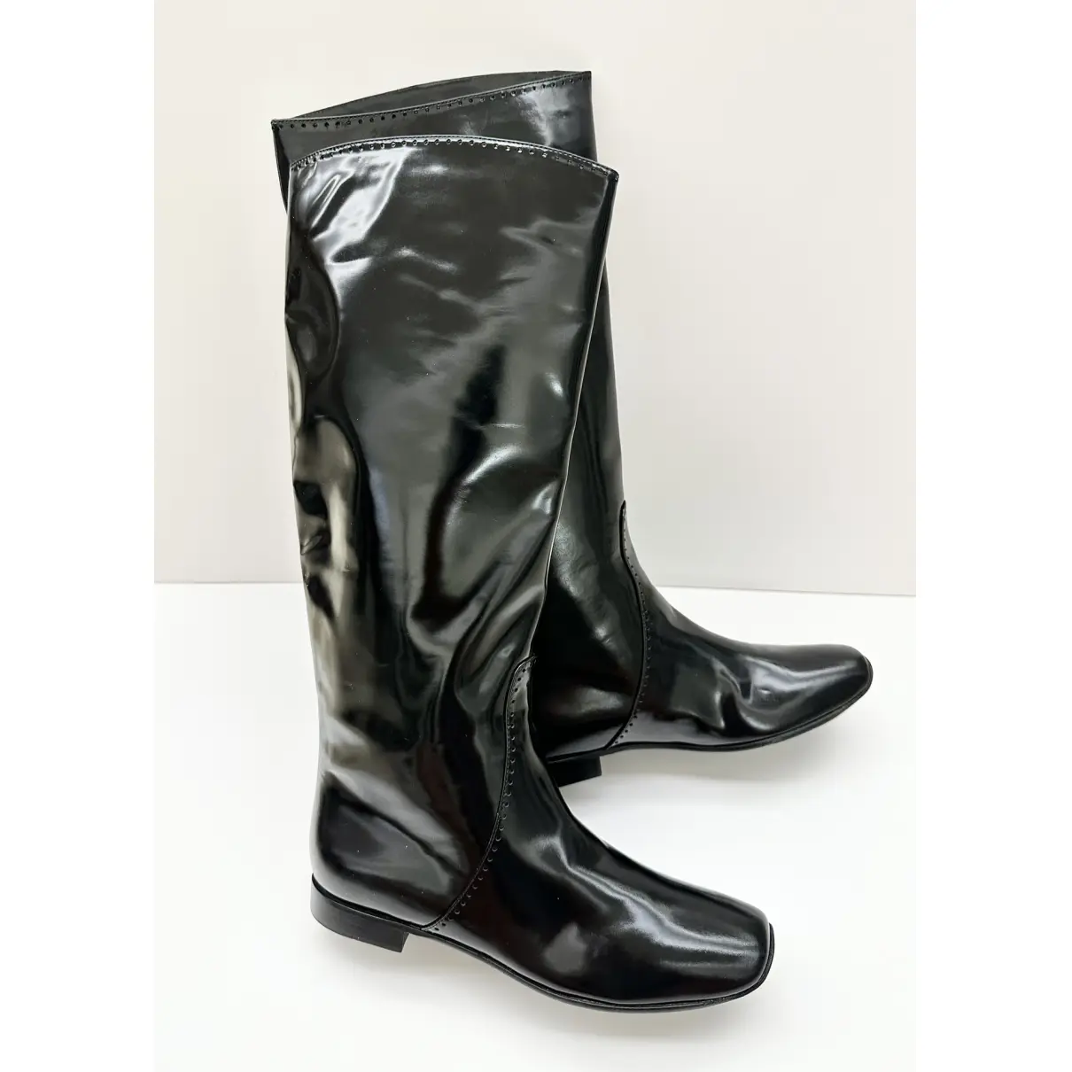 Patent leather biker boots Bottega Veneta