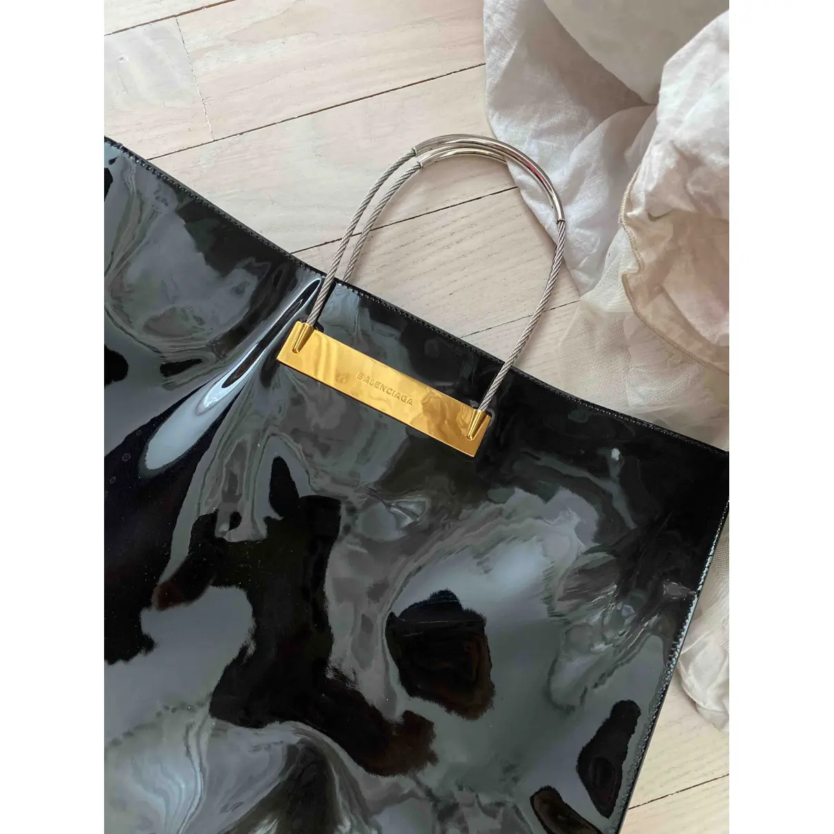 Cable patent leather handbag Balenciaga