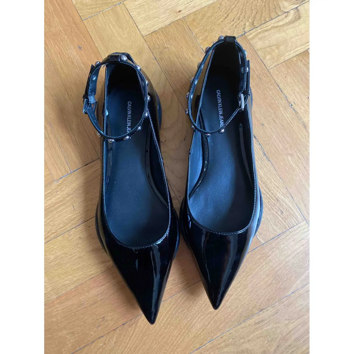 Calvin Klein Patent leather ballet flats for sale