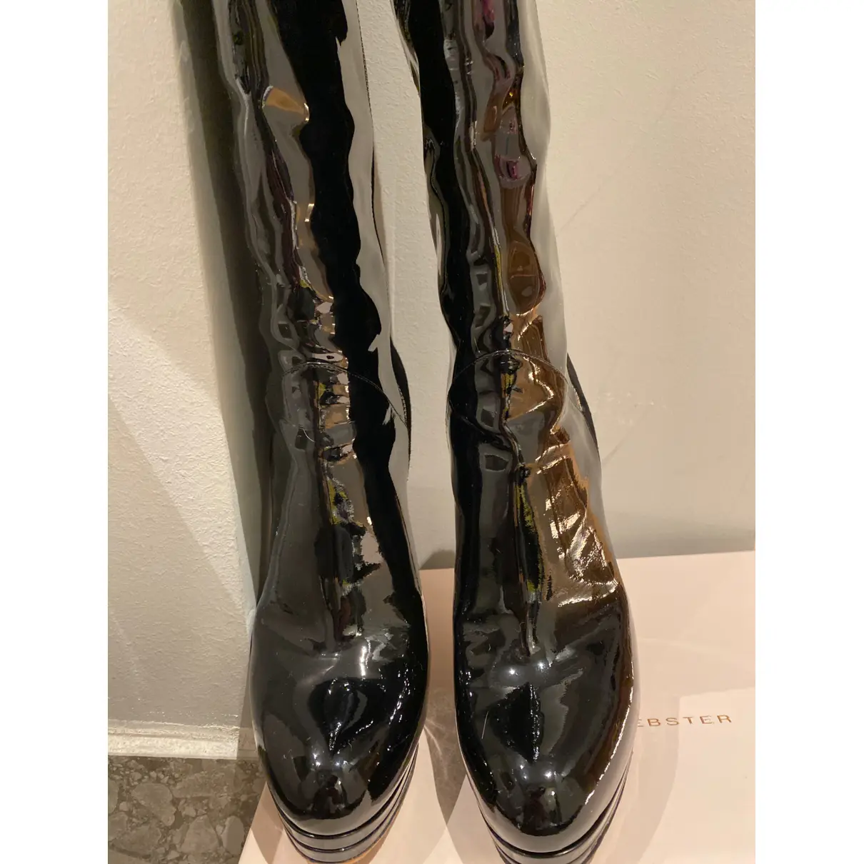 Patent leather boots Casadei