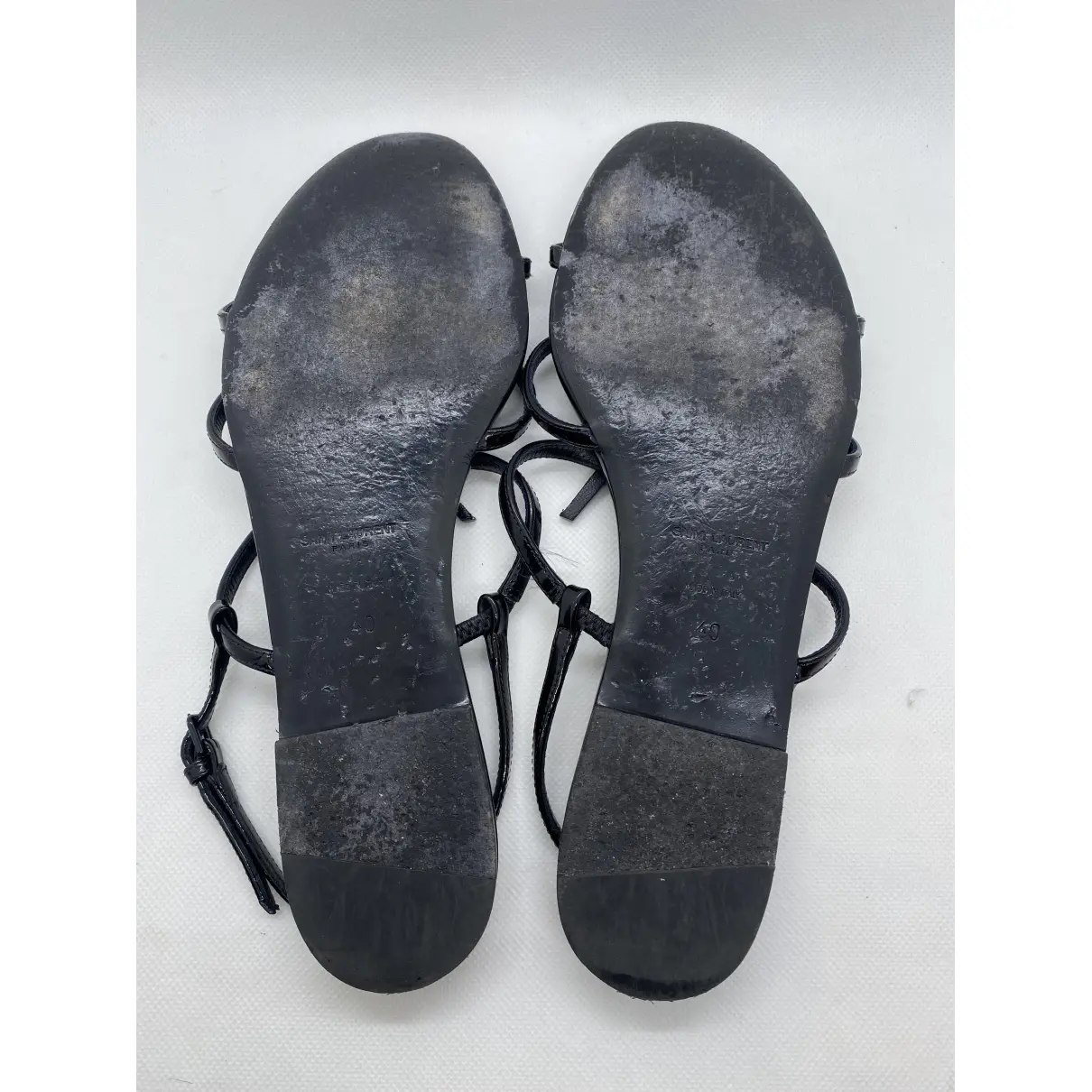 Cassandra patent leather sandals Saint Laurent