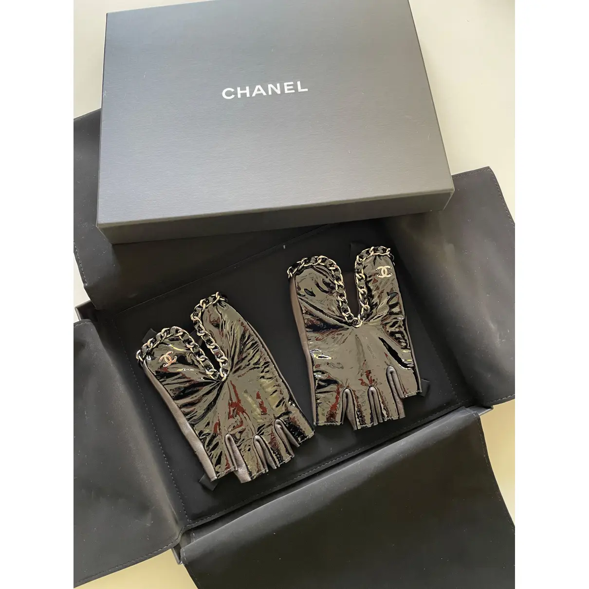Buy Chanel Patent leather mittens online