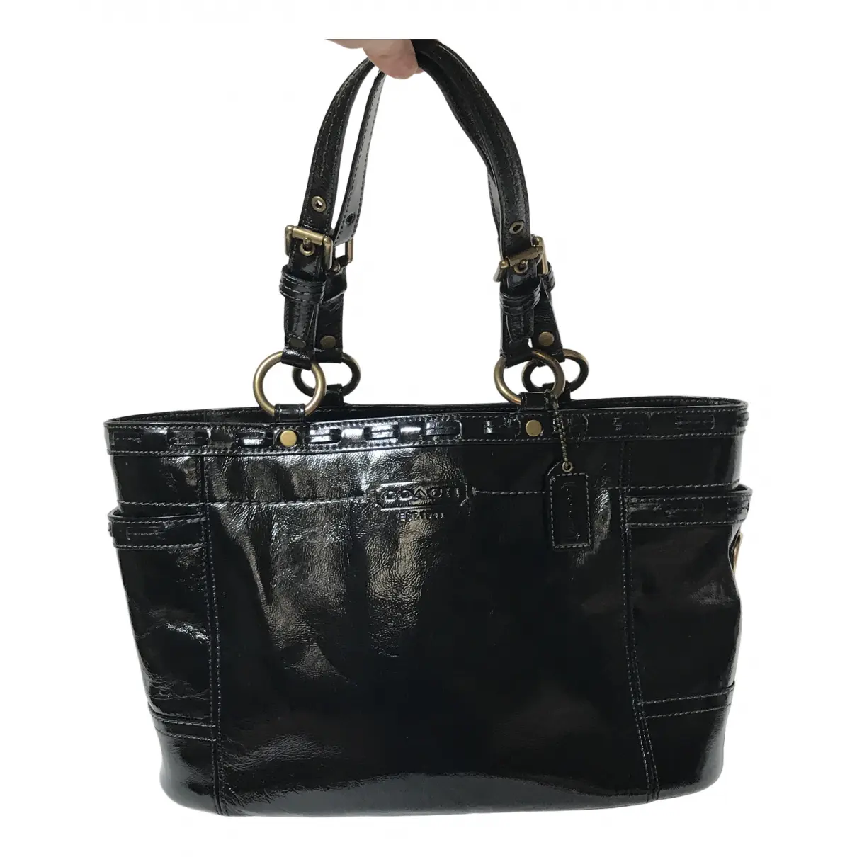 Patent leather tote Coach