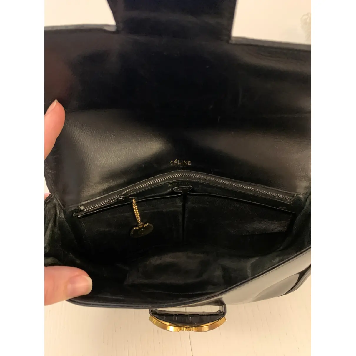 Crécy Vintage patent leather handbag Celine - Vintage