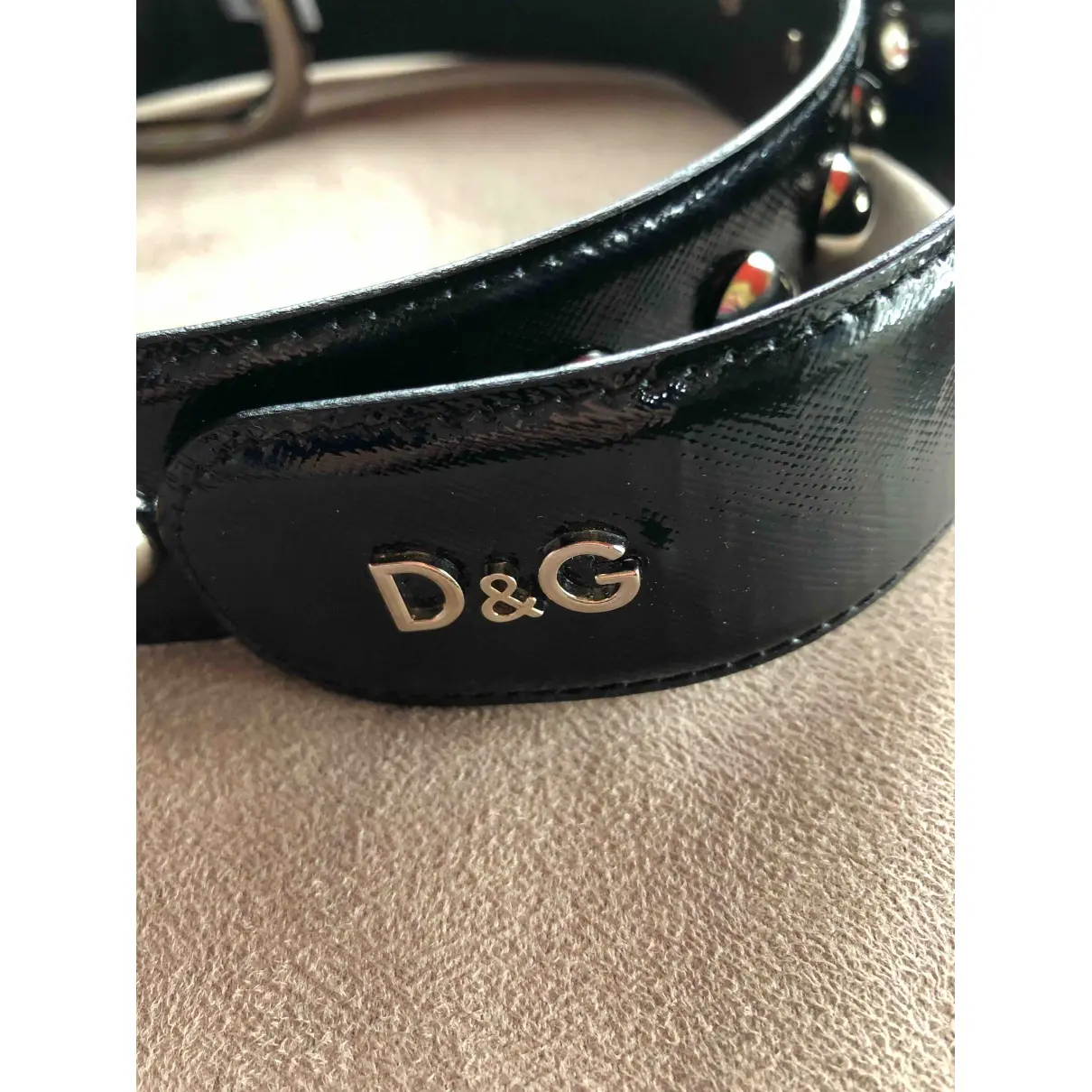 Patent leather belt D&G