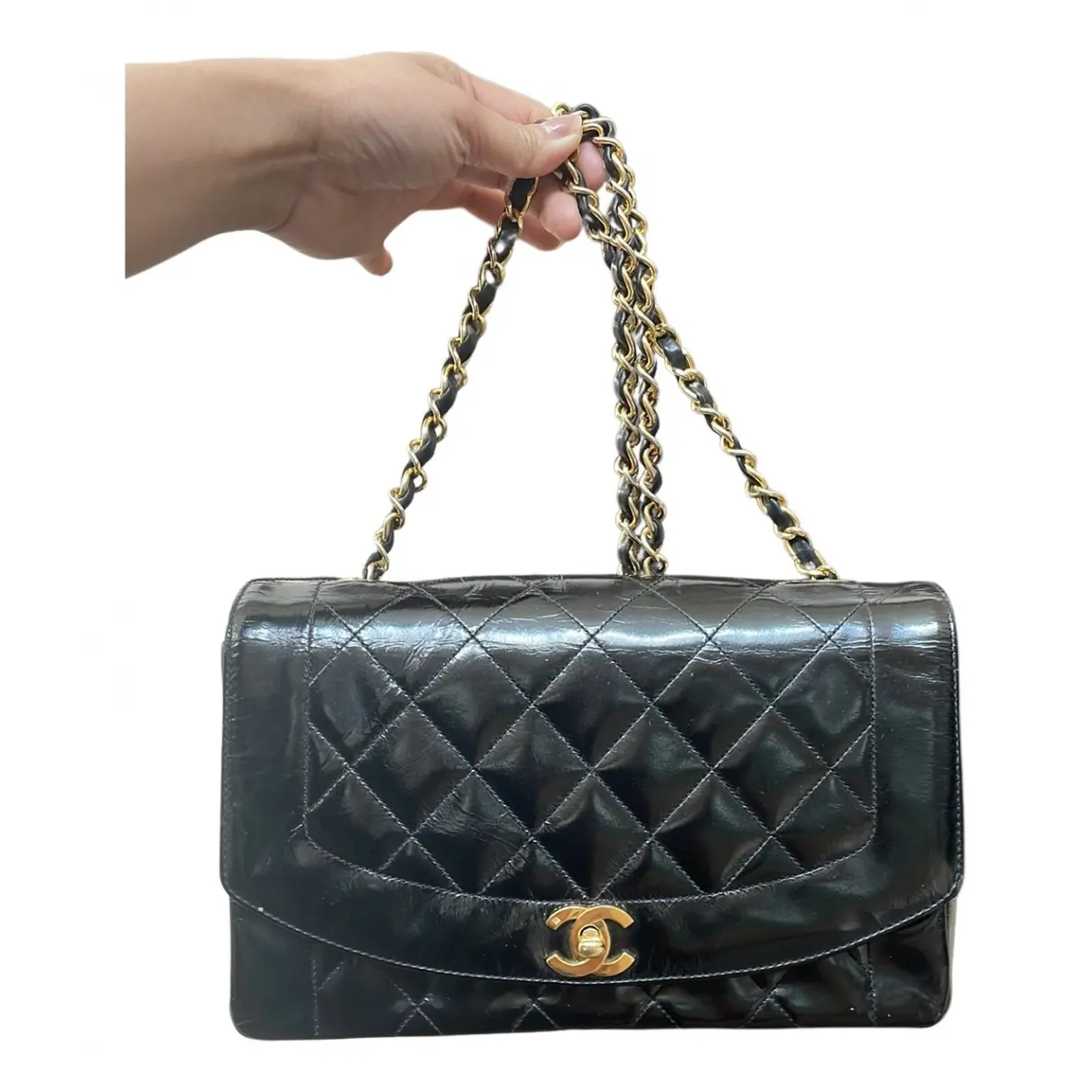 Buy Chanel Diana patent leather crossbody bag online - Vintage