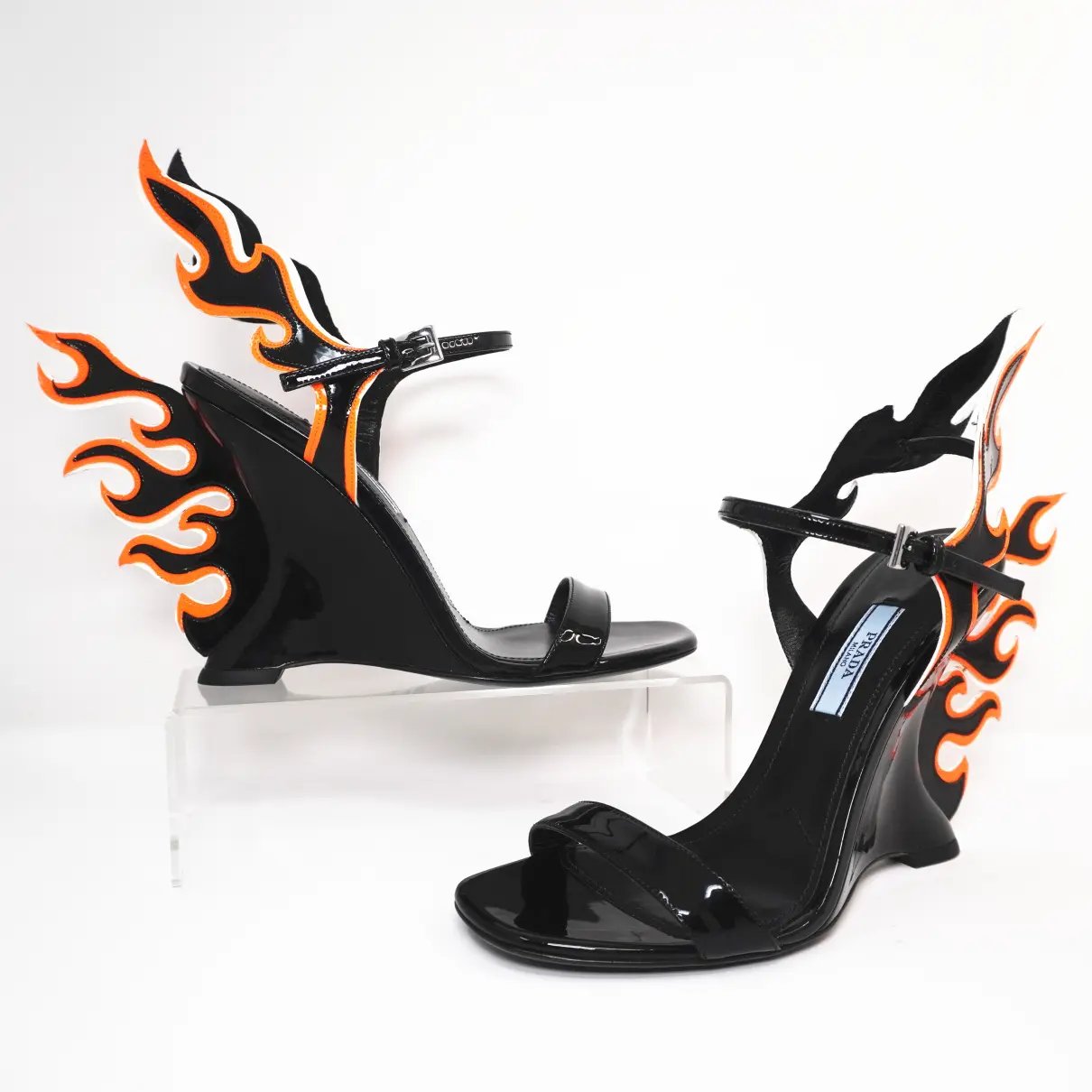 Flame patent leather sandal Prada