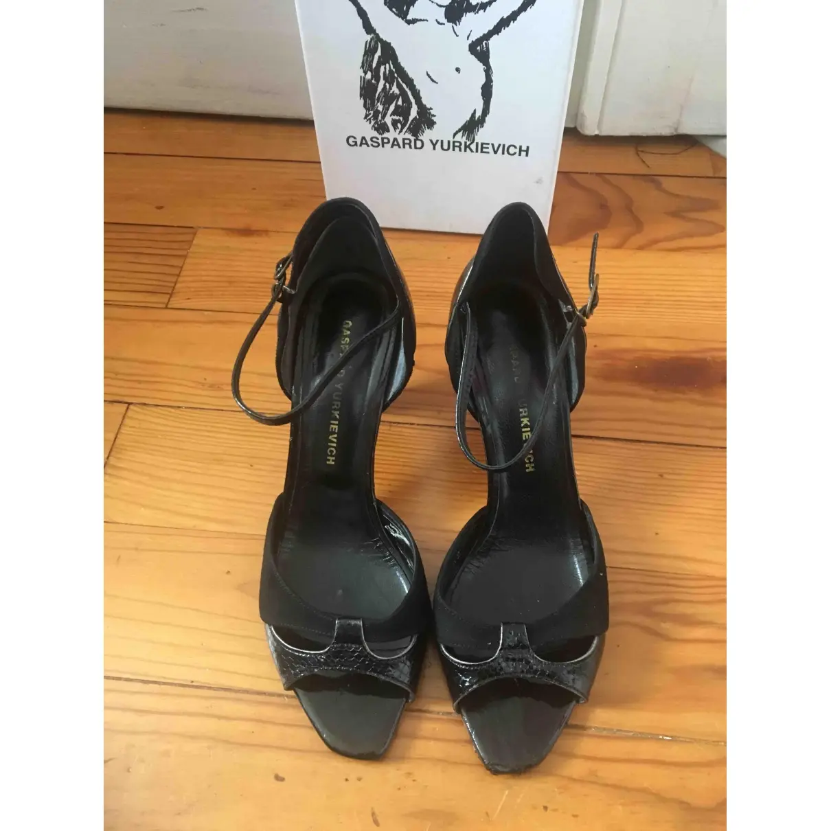 Gaspard Yurkievich Patent leather sandals for sale