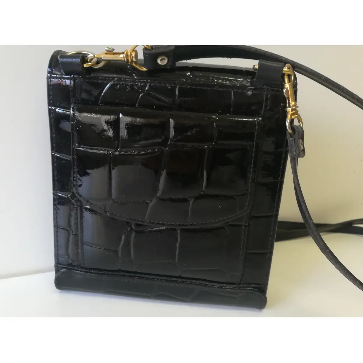 Patent leather clutch bag Gianni Versace - Vintage