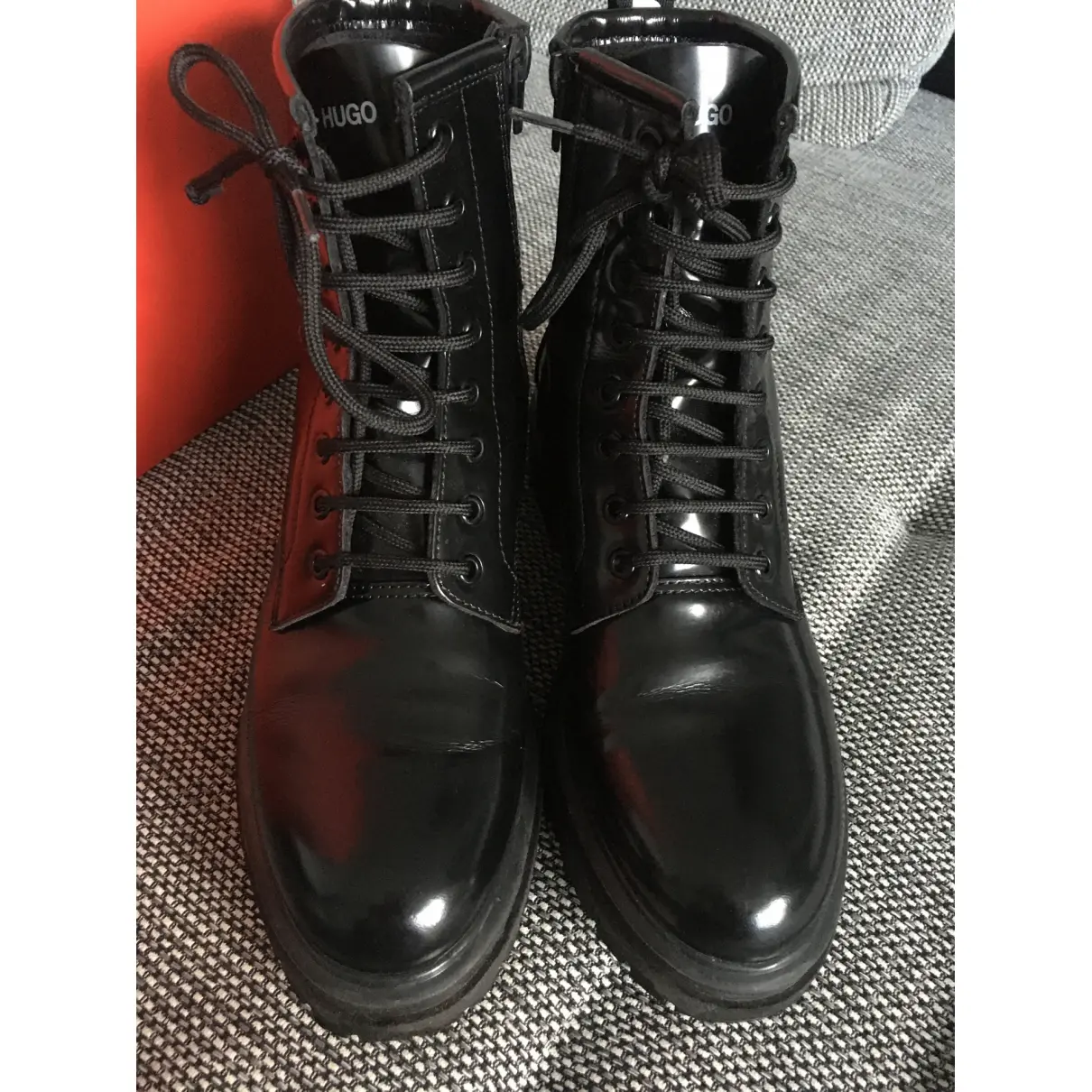 Patent leather ankle boots Hugo Boss