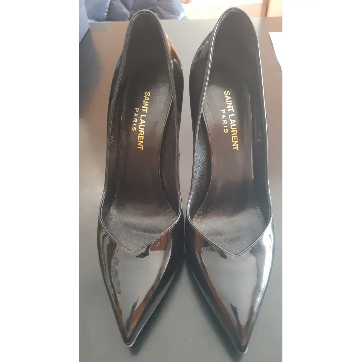 Buy Saint Laurent Janis patent leather heels online