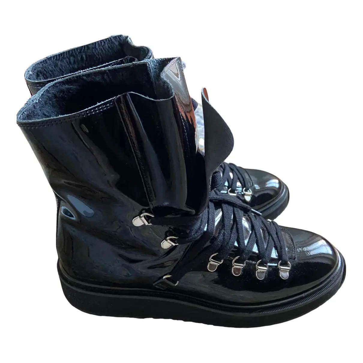 Patent leather biker boots Kenzo