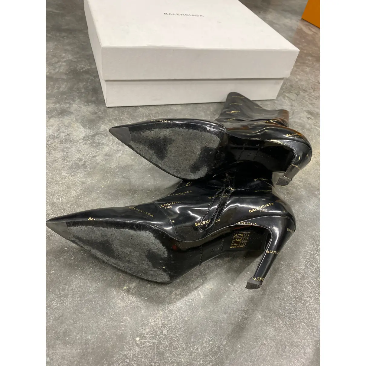 Knife patent leather boots Balenciaga