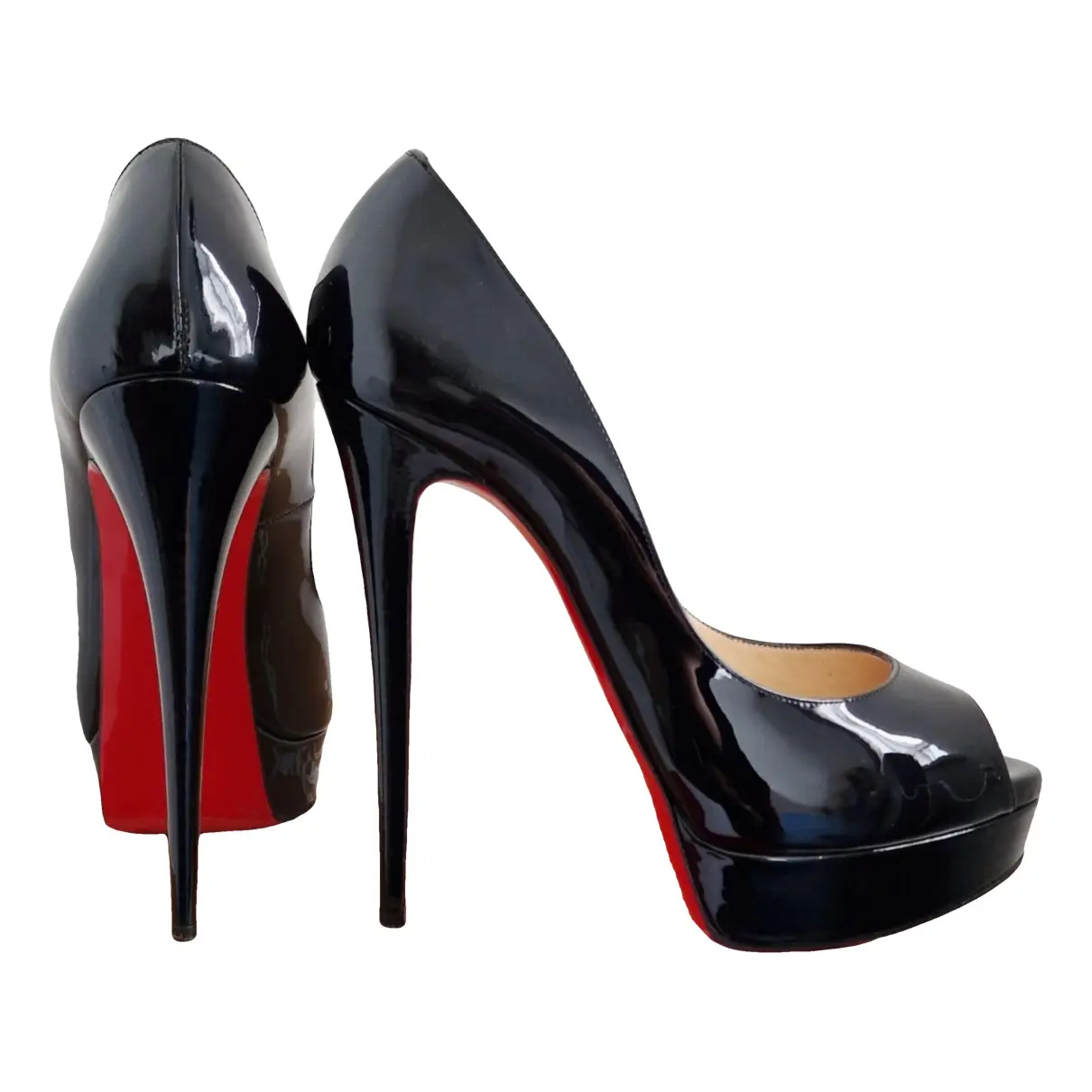 Lady Peep patent leather heels