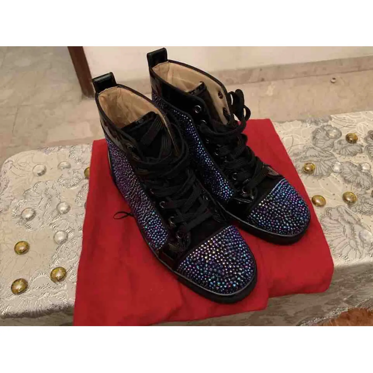 Buy Christian Louboutin Louis patent leather trainers online