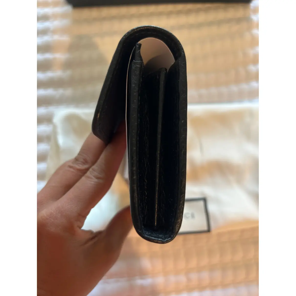 Marmont patent leather clutch bag Gucci