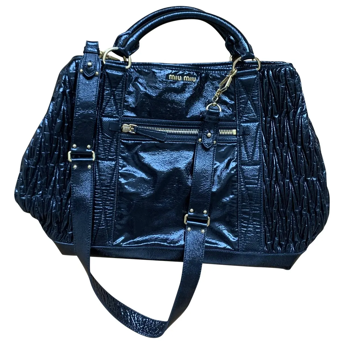 Matelassé patent leather handbag Miu Miu