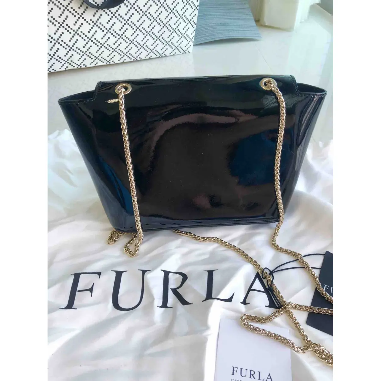 Buy Furla Metropolis patent leather mini bag online