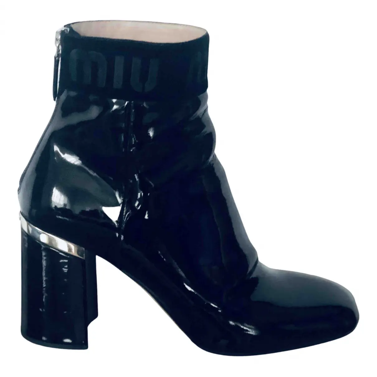 Patent leather ankle boots Miu Miu
