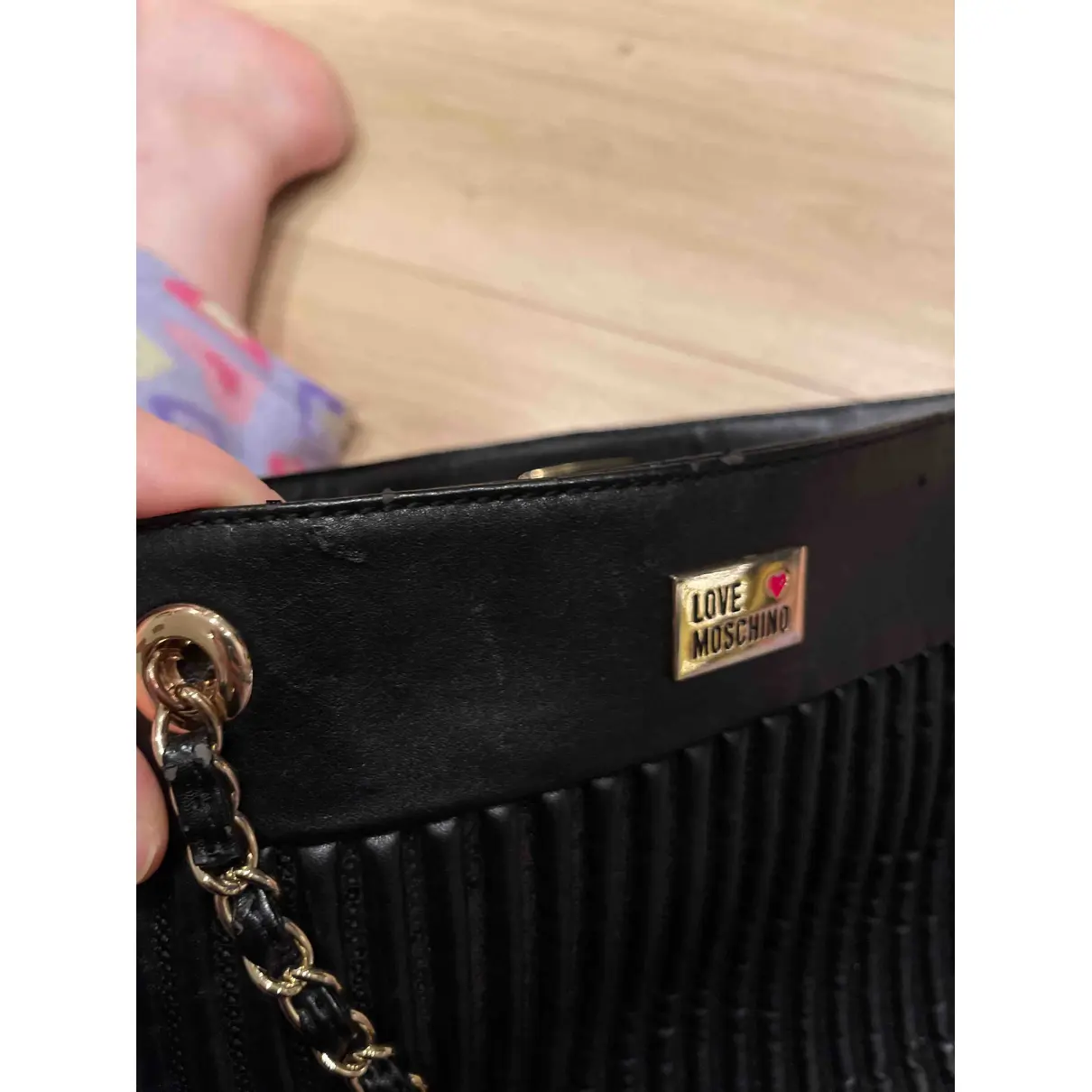 Patent leather handbag Moschino Love