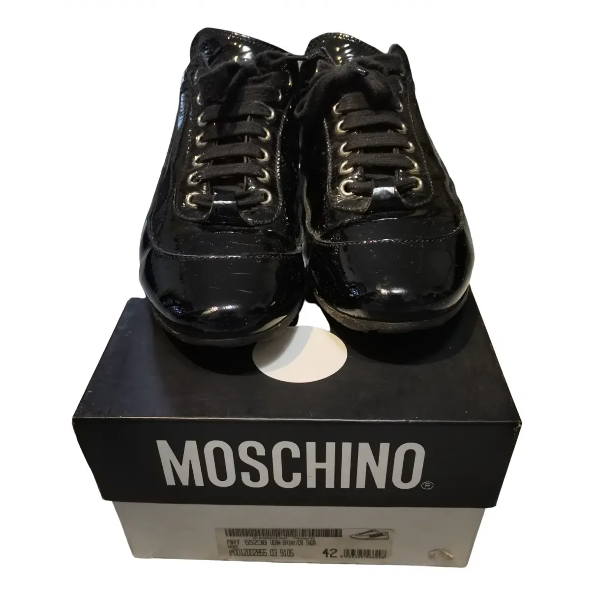 Patent leather trainers Moschino