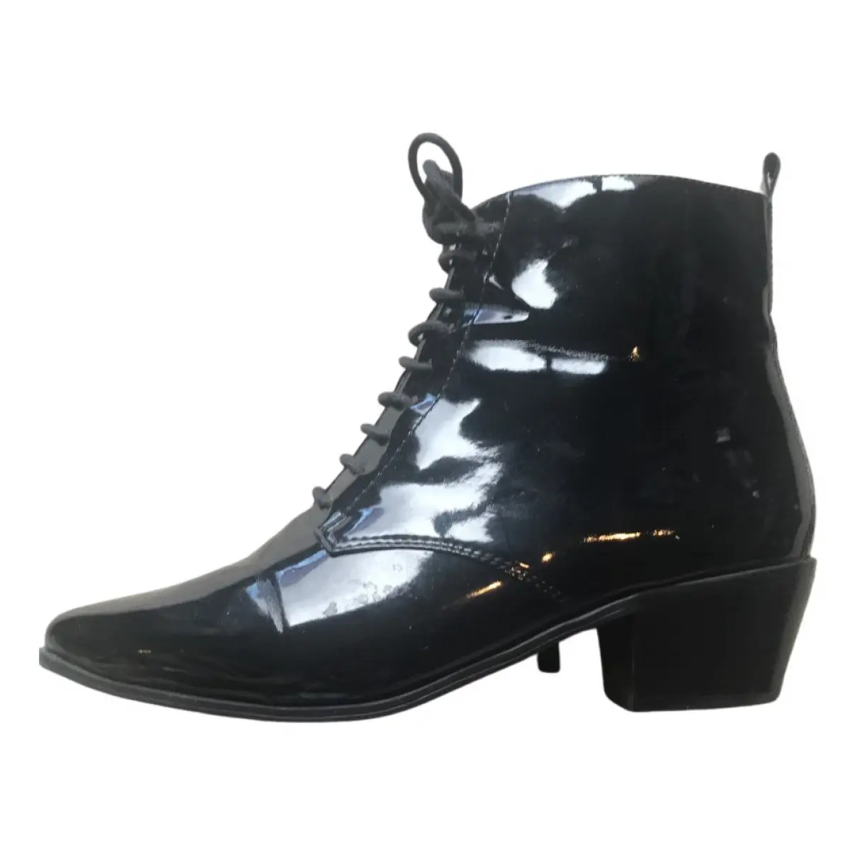 Patent leather lace up boots Nine West