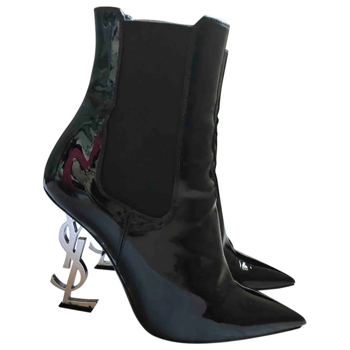 Opyum patent leather ankle boots Saint Laurent