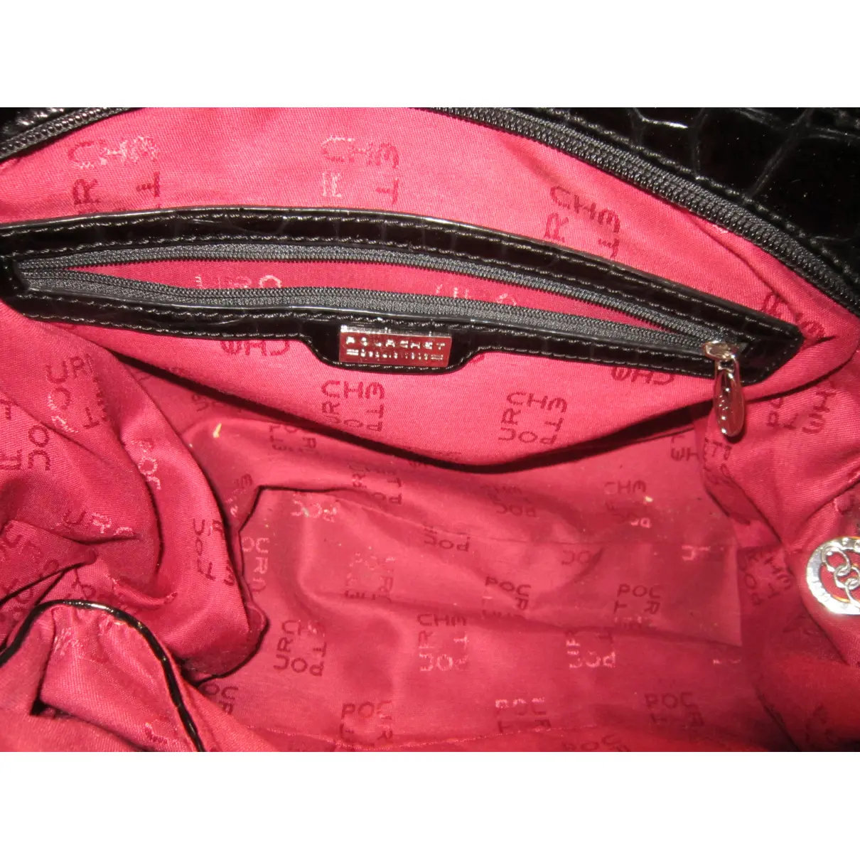 Patent leather handbag POURCHET