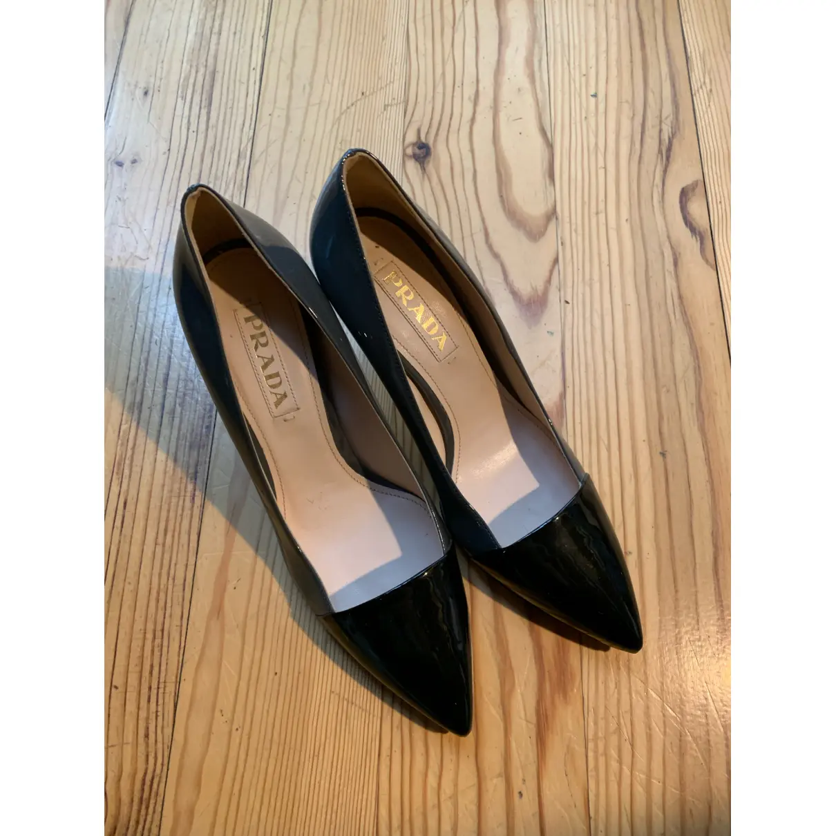 Patent leather heels Prada