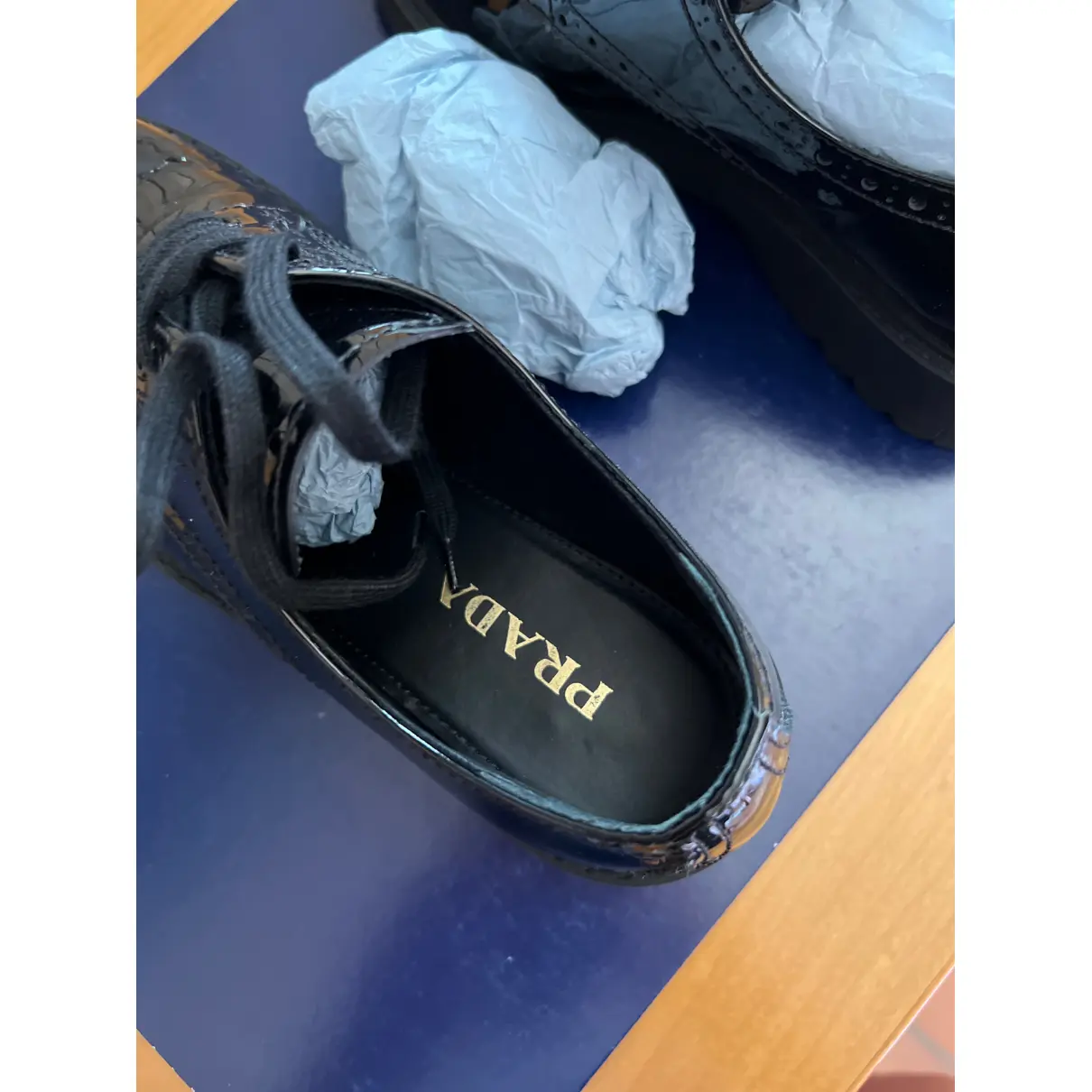 Buy Prada Patent leather lace ups online