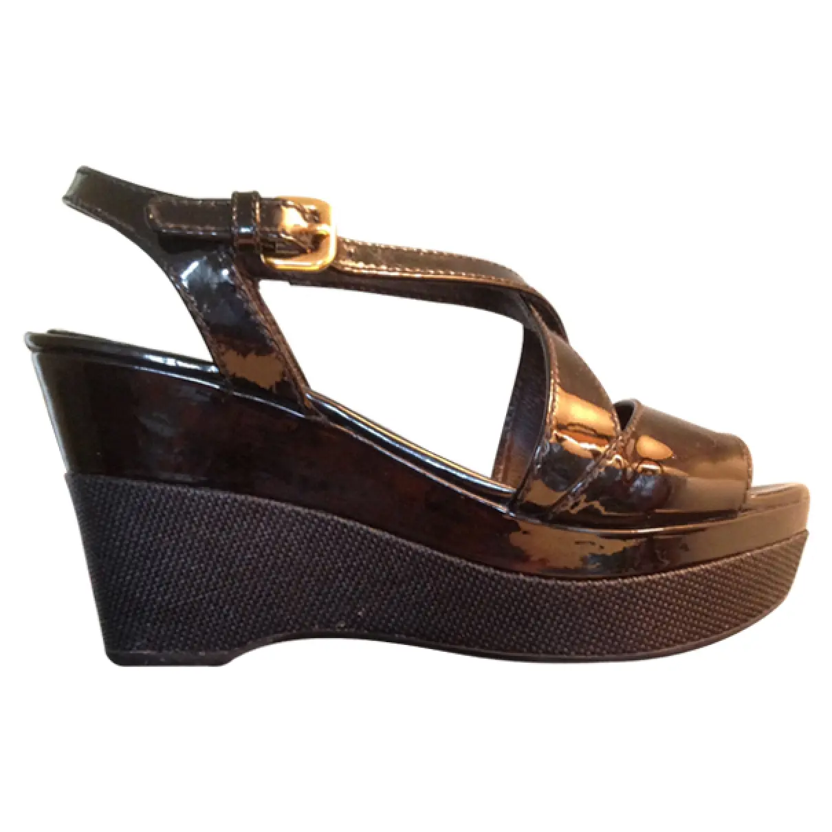 Black Patent leather Sandals Prada