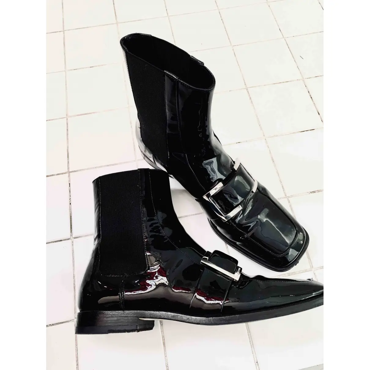 Sergio Rossi Patent leather ankle boots for sale