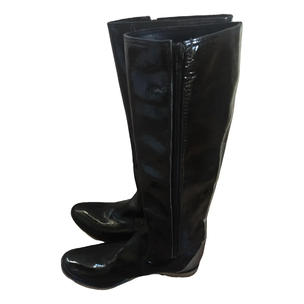 Patent leather boots